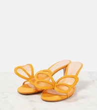 Gianvito Rossi Ilia suede-trimmed mesh mules