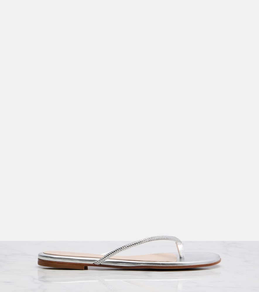 Gianvito Rossi India metallic leather thong sandals