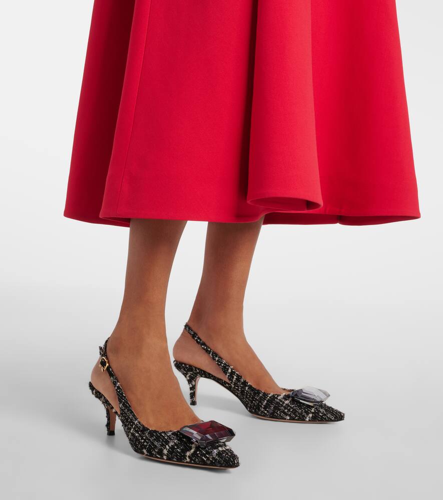Gianvito Rossi Jaipur 55 Bouclé slingback pumps