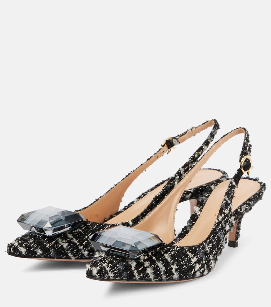 Gianvito Rossi Jaipur 55 Bouclé slingback pumps