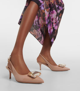Gianvito Rossi Jaipur 55 patent leather slingback pumps