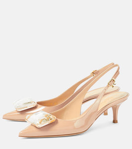 Gianvito Rossi Jaipur 55 patent leather slingback pumps