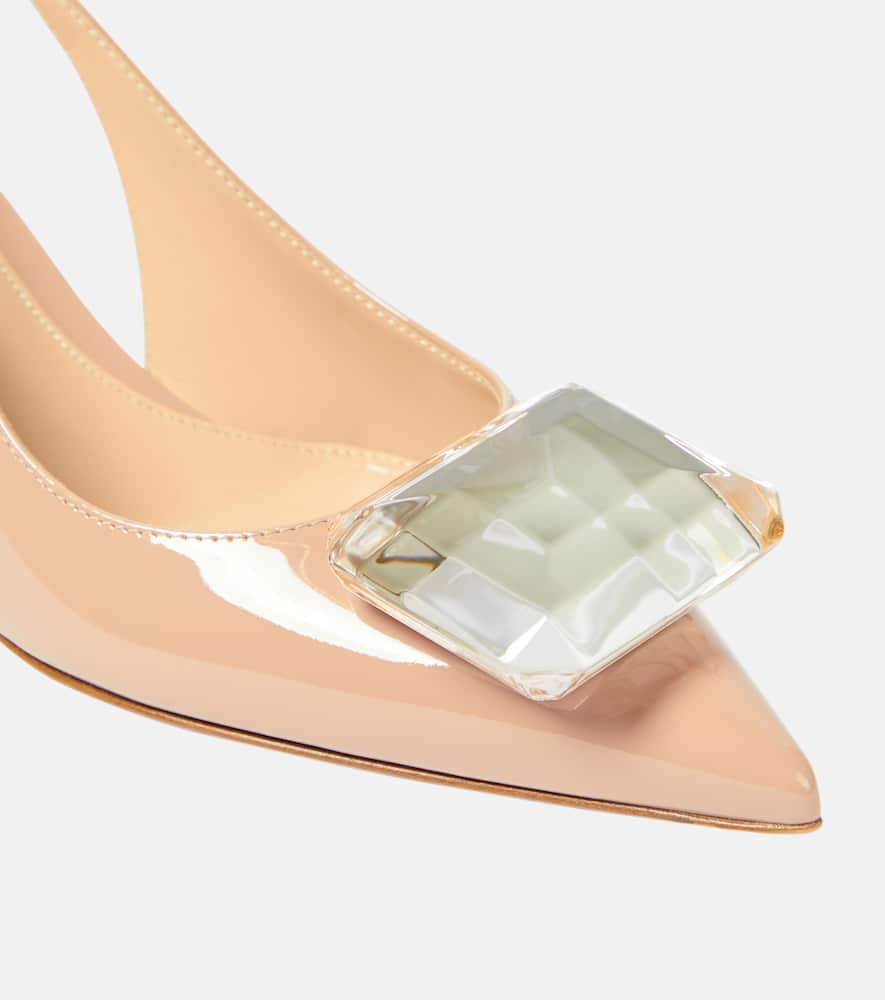 Gianvito Rossi Jaipur 55 patent leather slingback pumps