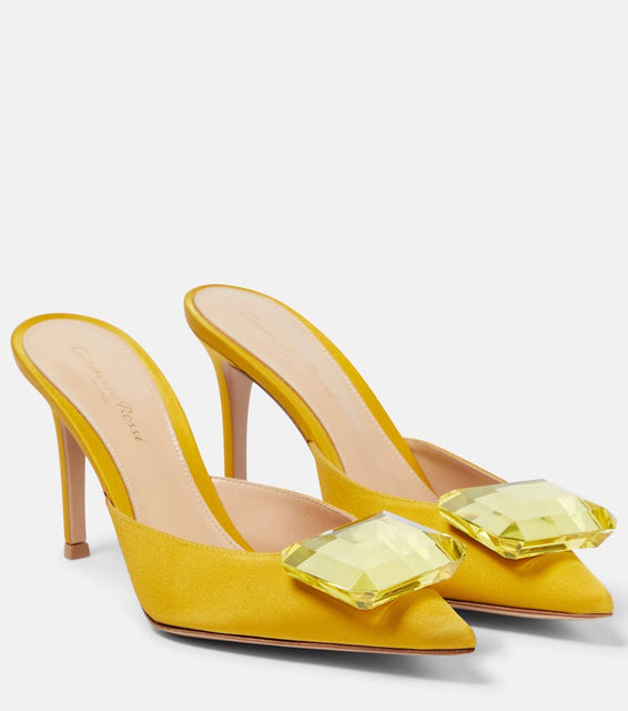 Gianvito Rossi Jaipur 85 embellished satin mules
