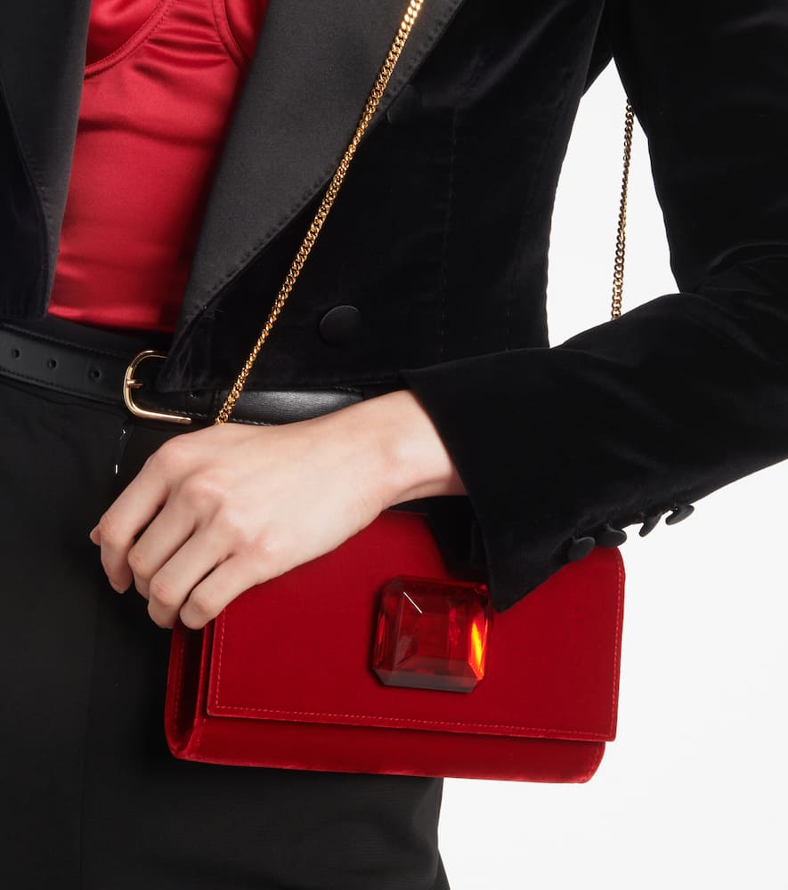 Gianvito Rossi Jaipur Mini embellished velvet clutch
