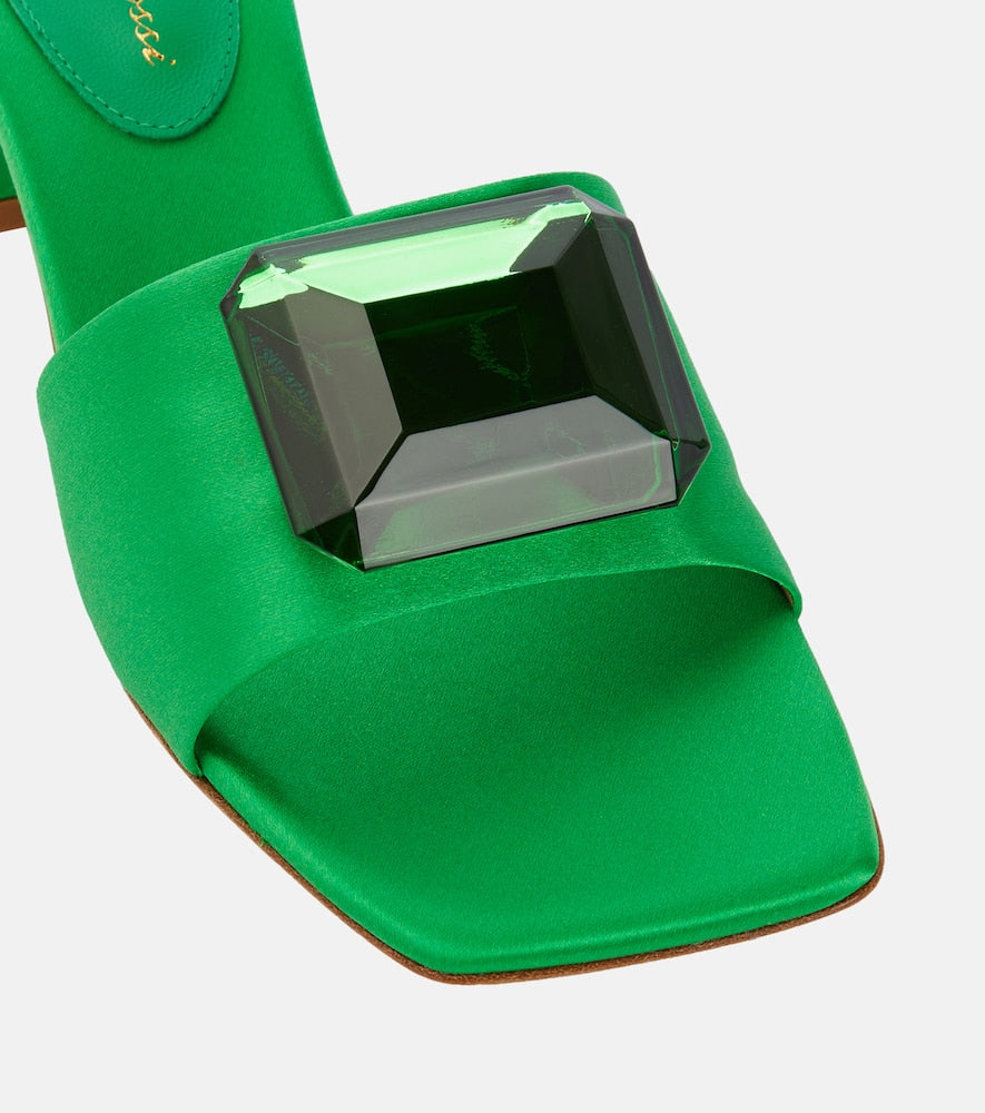 Gianvito Rossi Jaipur Slide embellished satin sandals