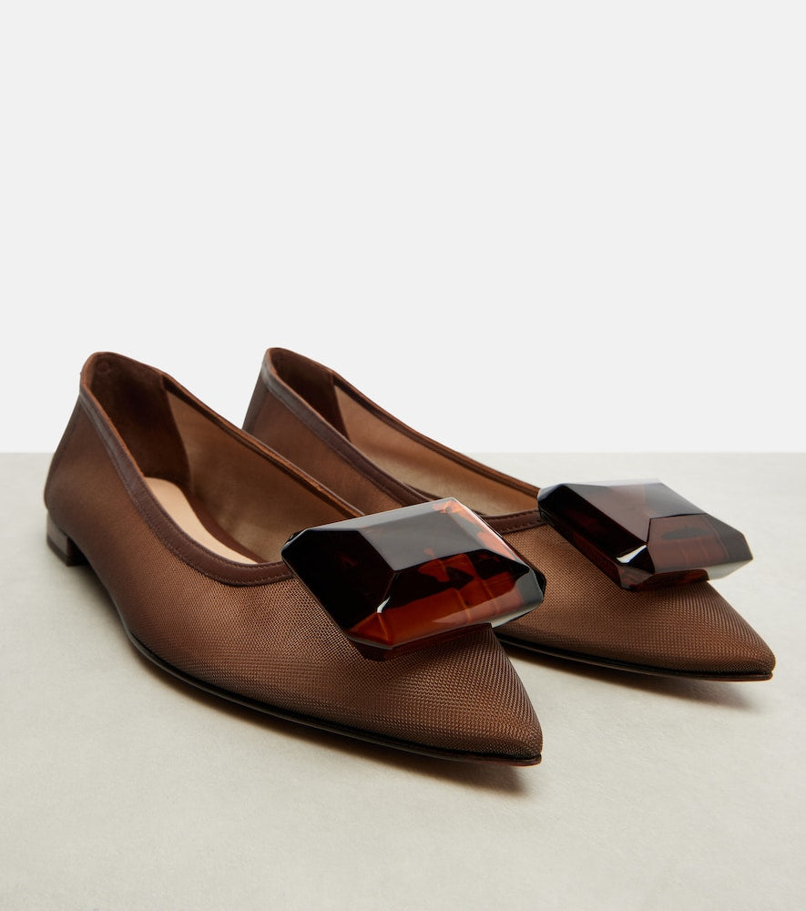Gianvito Rossi Jaipur embellished ballet flats