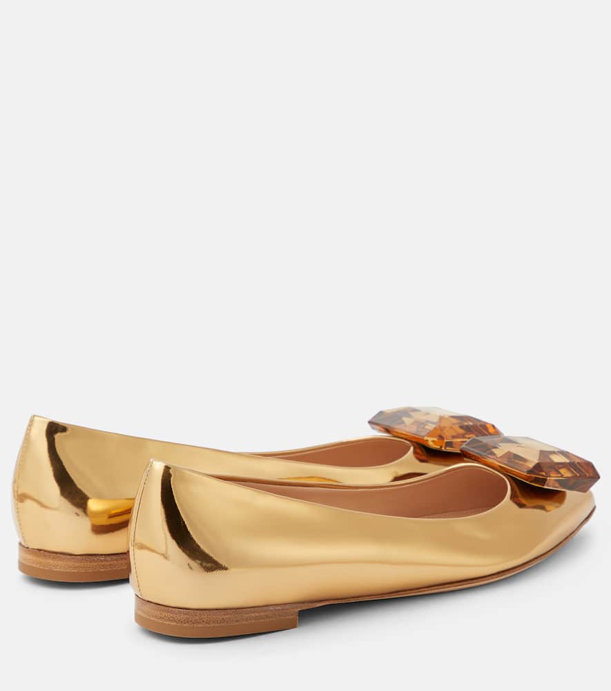 Gianvito Rossi Jaipur embellished leather ballet flats