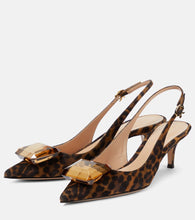 Gianvito Rossi Jaipur embellished suede slingback pumps