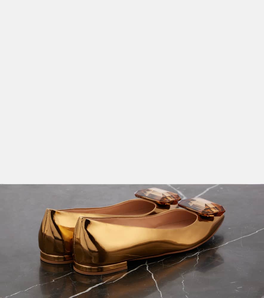 Gianvito Rossi Jaipur metallic leather ballet flats