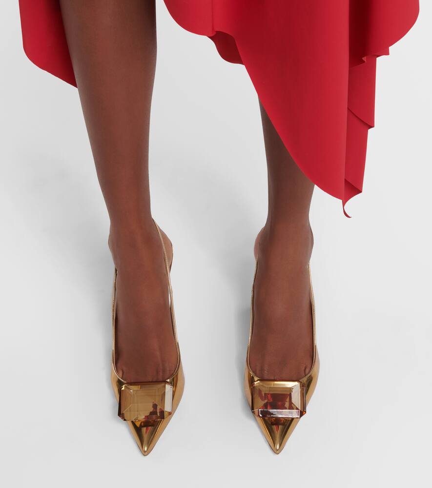 Gianvito Rossi Jaipur metallic leather slingback pumps
