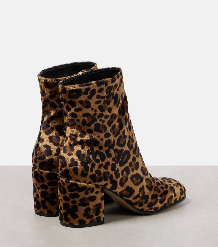 Gianvito Rossi Joelle 70 leopard-print velvet ankle boots