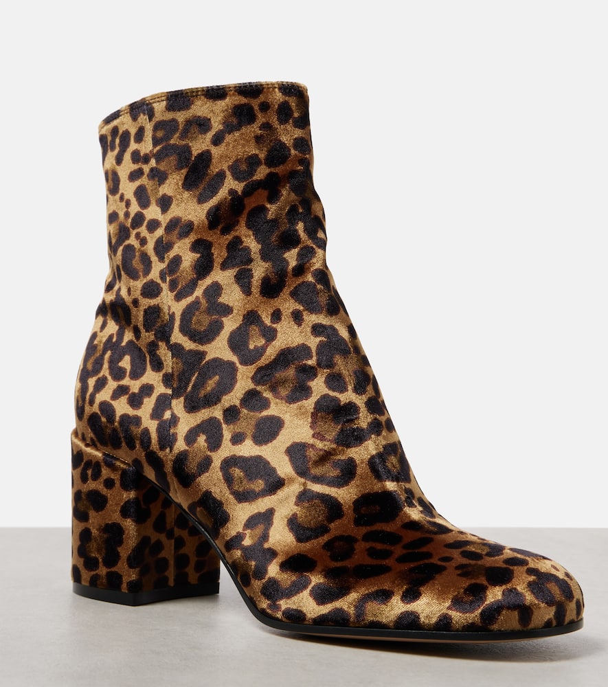 Gianvito Rossi Joelle 70 leopard-print velvet ankle boots
