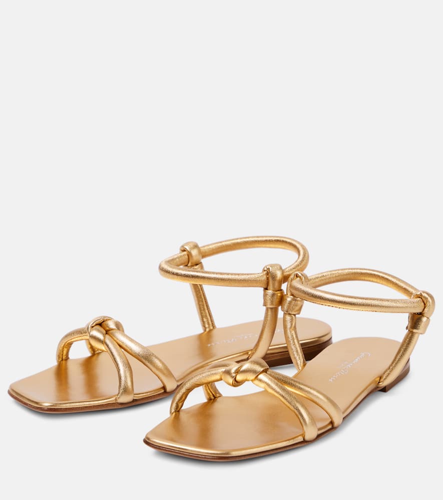 Gianvito Rossi Juno 05 metallic leather sandals