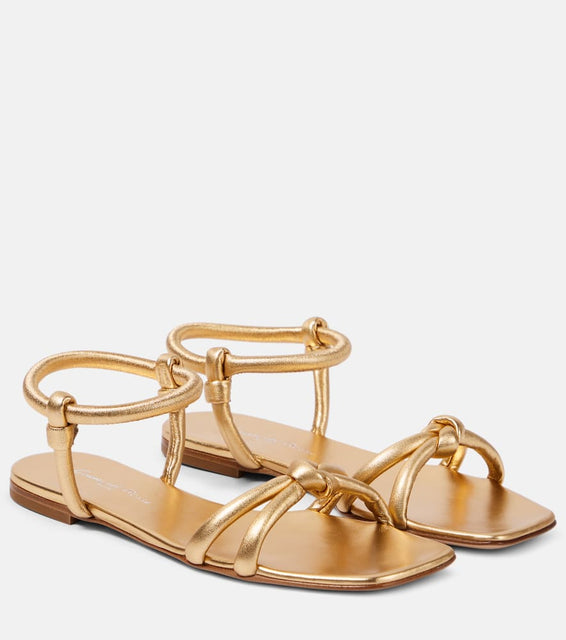 Gianvito Rossi Juno 05 metallic leather sandals