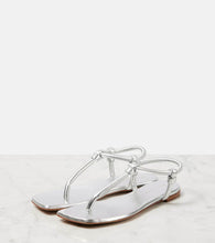 Gianvito Rossi Juno metallic leather thong sandals