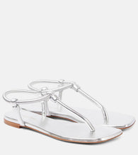 Gianvito Rossi Juno metallic leather thong sandals