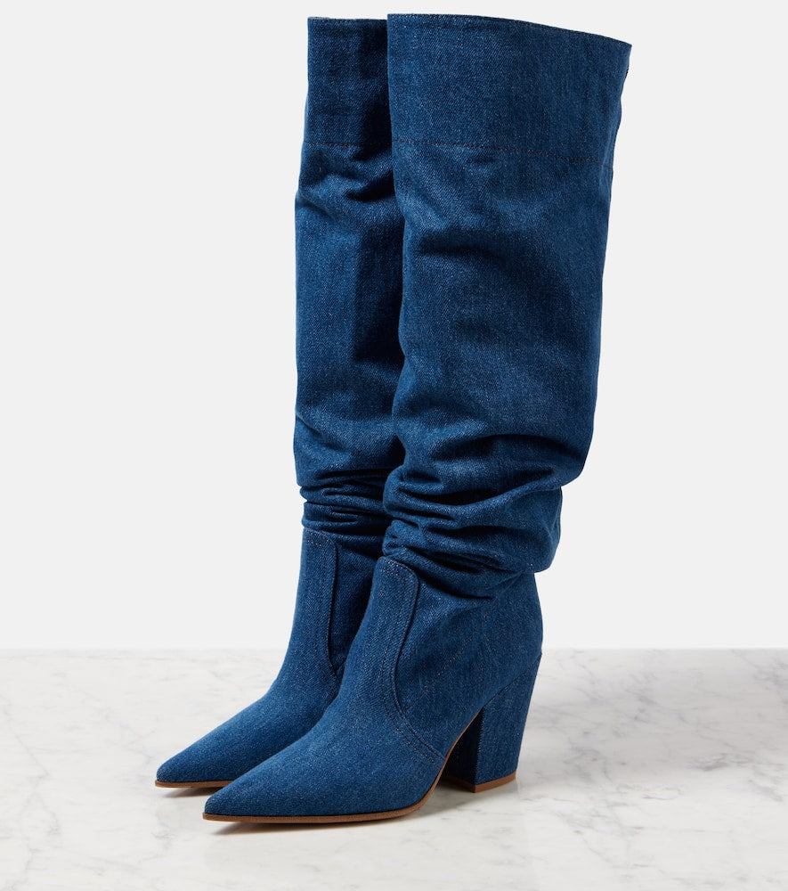 Gianvito Rossi Keinna 85 denim over-the-knee boots