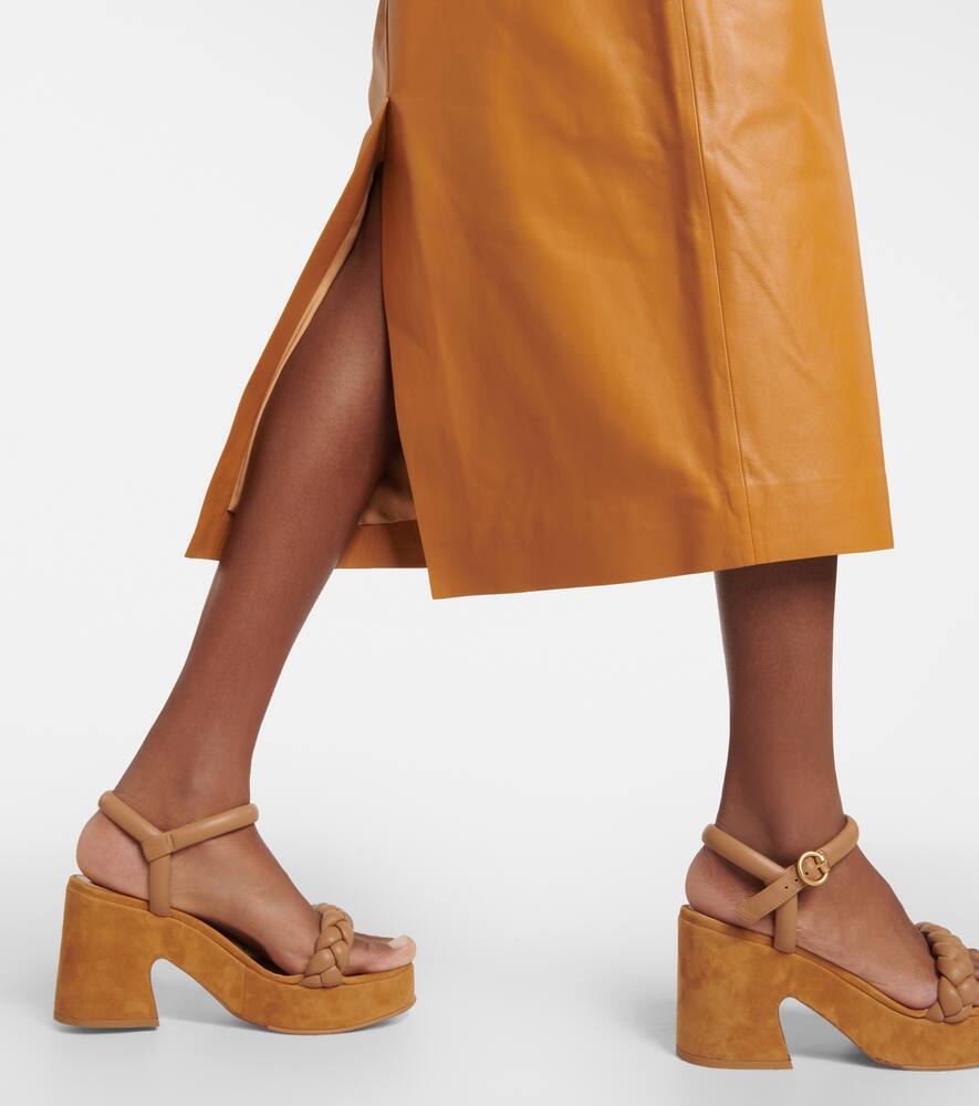 Gianvito Rossi Leather and suede platform sandals