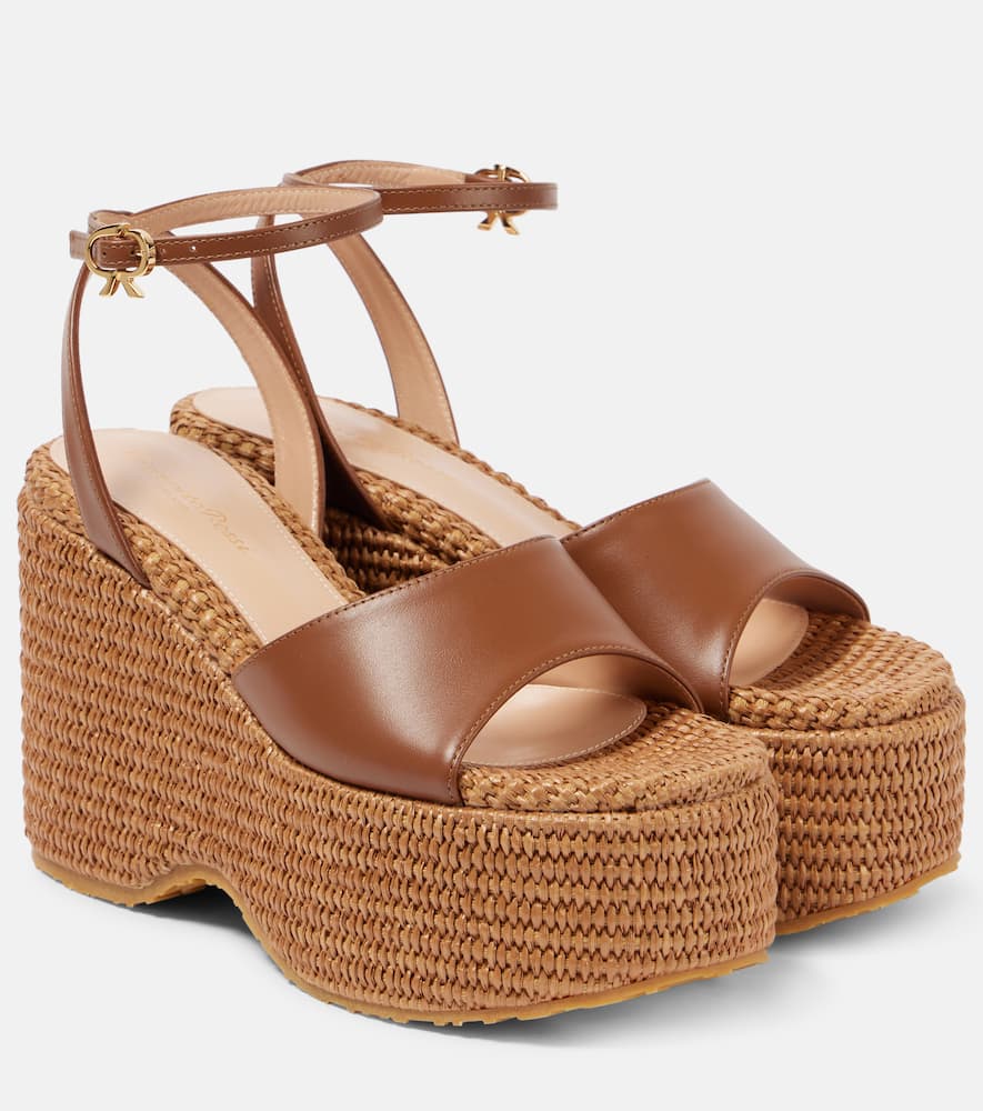 Gianvito Rossi Leather platform espadrilles