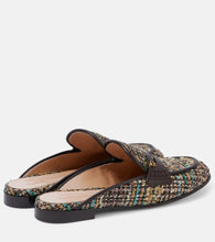 Gianvito Rossi Leather-trimmed Bouclé mules