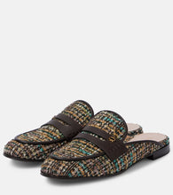 Gianvito Rossi Leather-trimmed Bouclé mules