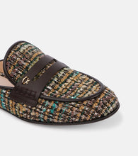 Gianvito Rossi Leather-trimmed Bouclé mules
