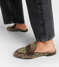 Gianvito Rossi Leather-trimmed Bouclé mules