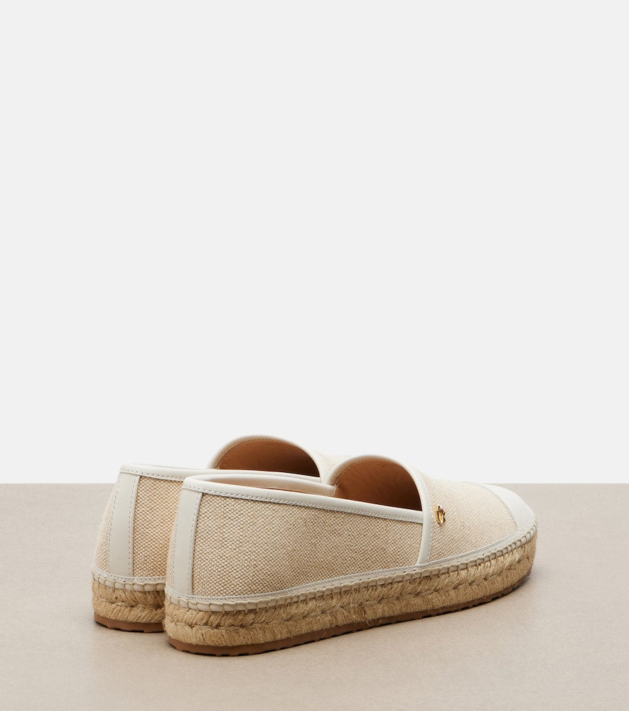 Gianvito Rossi Leather-trimmed canvas espadrilles