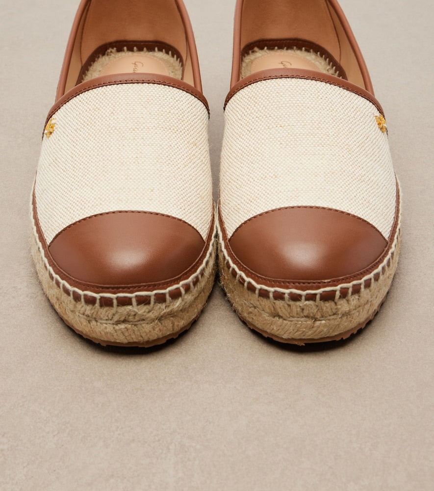 Gianvito Rossi Leather-trimmed canvas espadrilles