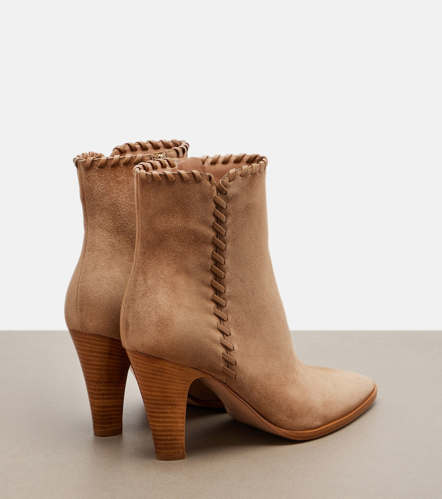 Gianvito Rossi Leather-trimmed suede ankle boots