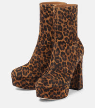 Gianvito Rossi Leopard-print suede platform ankle boots