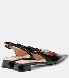 Gianvito Rossi Lindsay patent leather slingback flats