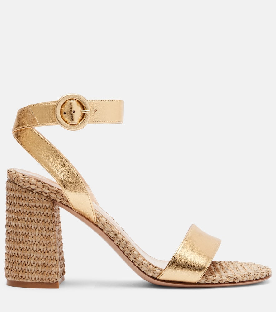 Gianvito Rossi Luana 85 metallic leather sandals