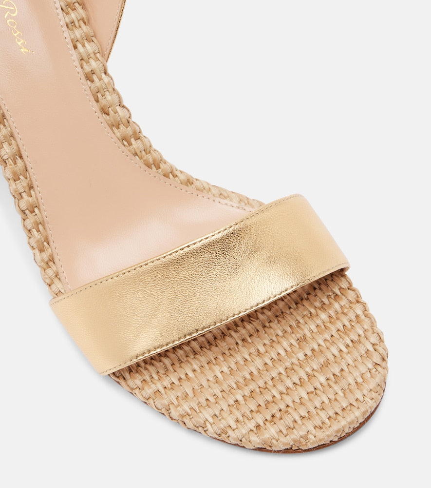 Gianvito Rossi Luana 85 metallic leather sandals