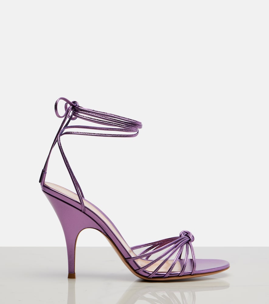Gianvito Rossi Malé metallic leather sandals
