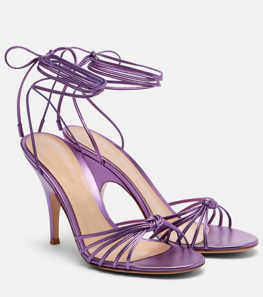Gianvito Rossi Malé metallic leather sandals