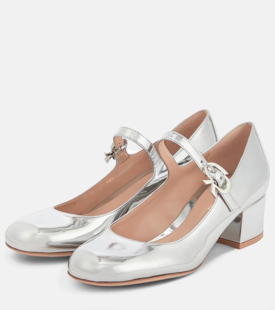 Gianvito Rossi Mary Jane metallic leather pumps