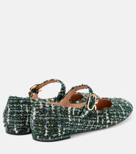 Gianvito Rossi Mary Ribbon Bouclé Mary Jane flats