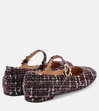 Gianvito Rossi Mary Ribbon Bouclé Mary Jane flats