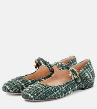 Gianvito Rossi Mary Ribbon Bouclé Mary Jane flats