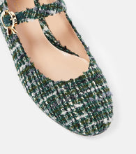Gianvito Rossi Mary Ribbon Bouclé Mary Jane flats