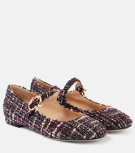 Gianvito Rossi Mary Ribbon boucl√É¬© Mary Jane flats - Gianvito Rossi Mary Ribbon 圆领布√ÉØ© 玛丽珍平底鞋