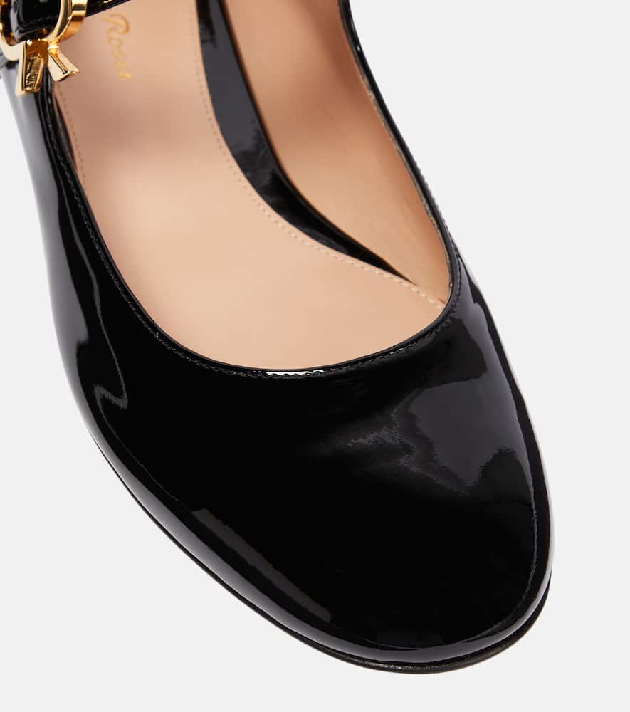 Gianvito Rossi Mary Ribbon patent leather ballet flats