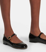 Gianvito Rossi Mary Ribbon patent leather ballet flats