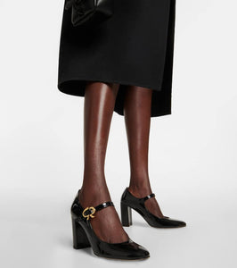 Gianvito Rossi Mary Ribbon patent leather pumps