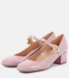 Gianvito Rossi Mary Ribbon patent leather pumps