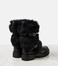 Gianvito Rossi Maverick leather and shearling biker boots
