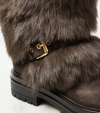Gianvito Rossi Maverick shearling and suede snow boots