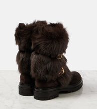 Gianvito Rossi Maverick shearling-trimmed suede biker boots